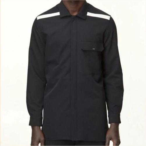 AMCOUTURE Black Striped Shirt-winstonanddavid